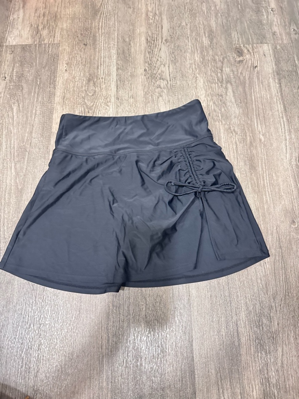 Women’s Black Swim Skirt with Drawstring Detail